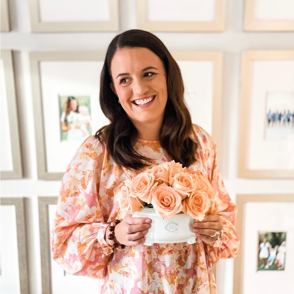 Floral Pink and Orange Blouse